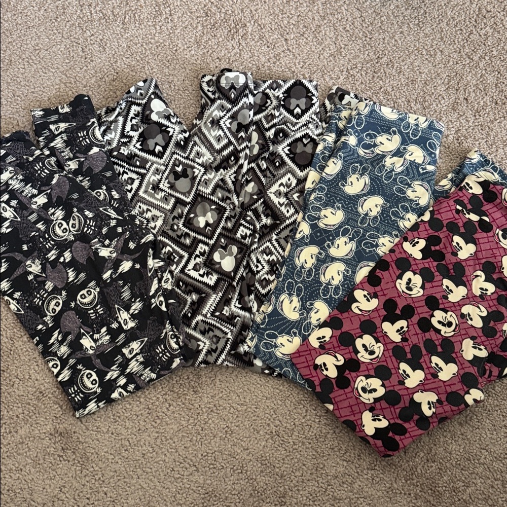 LuLaRoe Disney Character Leggings Set - Black, Blue, Pink